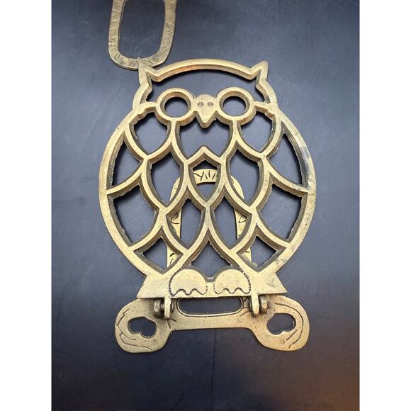 Vintage Brass Folding Owl bookends pair - Picture 3 of 6